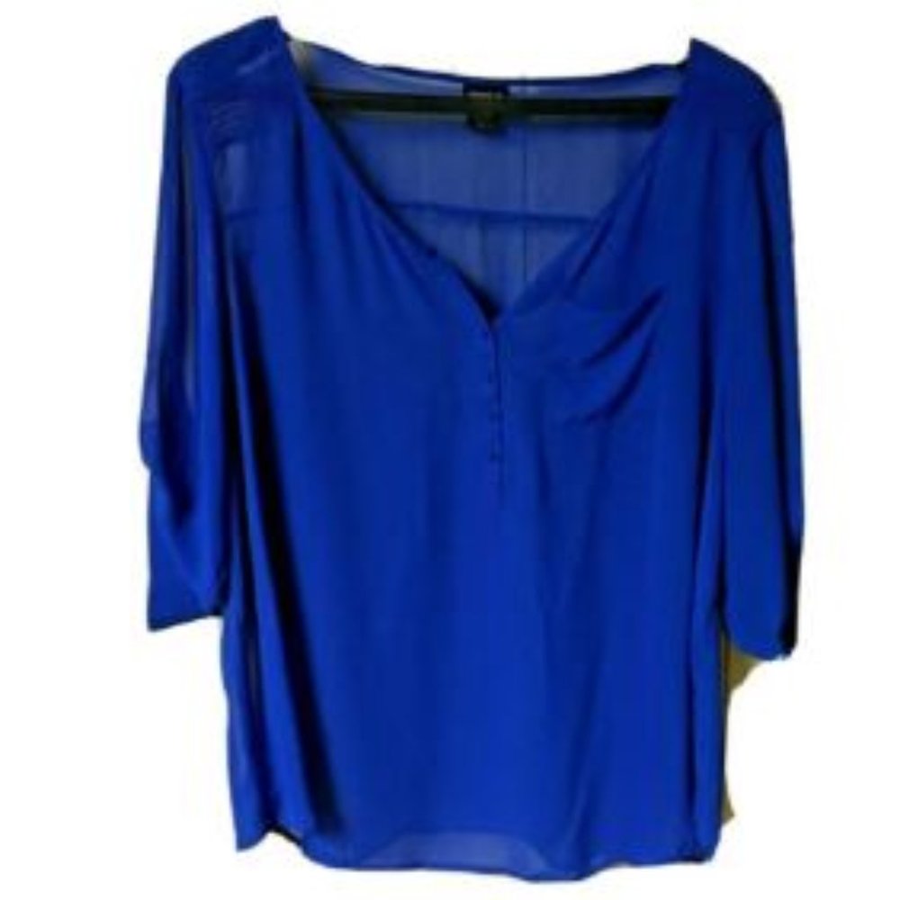 Torrid 22W 24W "Harper" TOP Sheer Chiffon Roll Tab